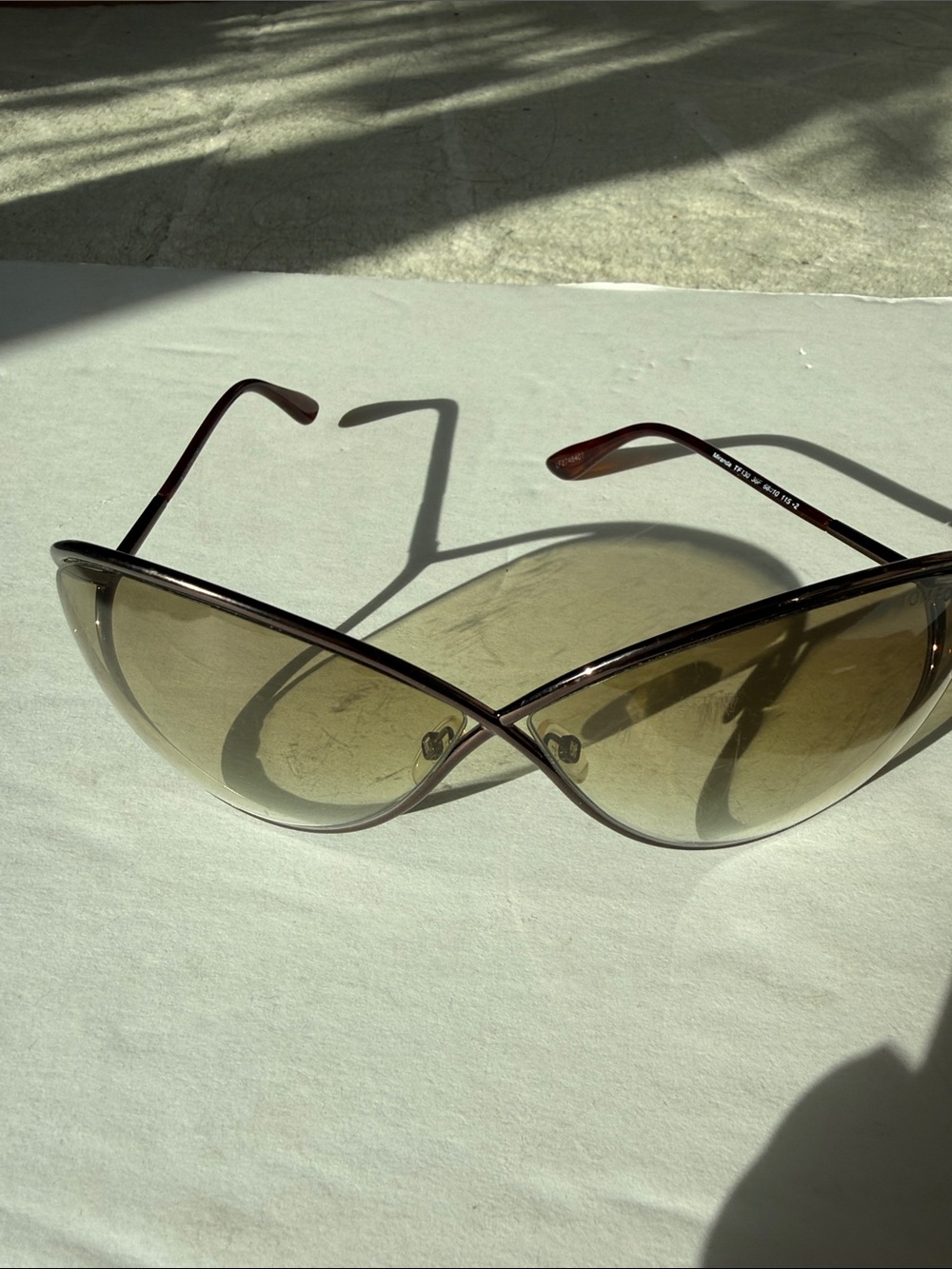 Tom Ford Brown Cat-Eye Sunglasses with Gradient Lenses